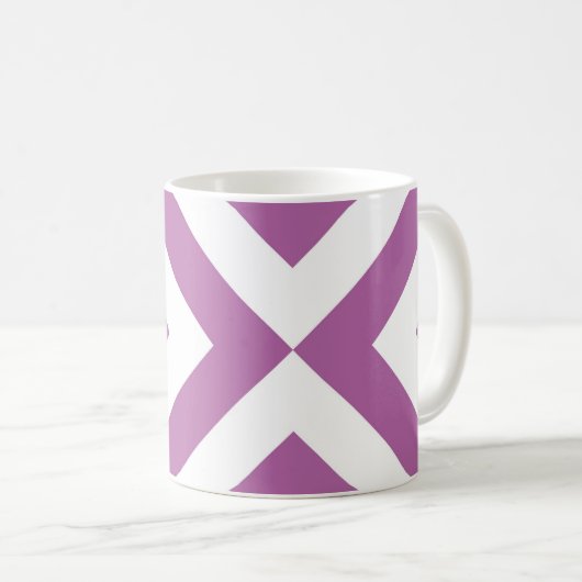 Lavender en Witte Chevrons Koffiemok (Voorkant rechts)