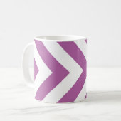 Lavender en Witte Chevrons Koffiemok (Voorkant links)