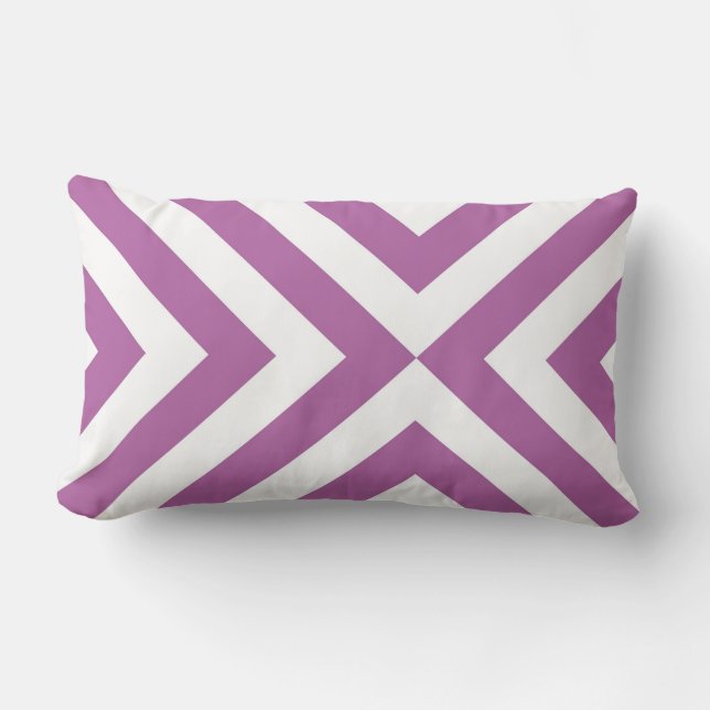 Lavender en Witte Chevrons Kussen (Voorkant)