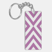 Lavender en Witte Chevrons Sleutelhanger (Voorkant Links)