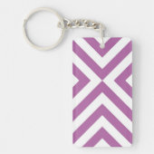 Lavender en Witte Chevrons Sleutelhanger (Voorkant)
