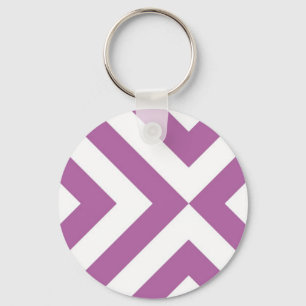 Lavender en Witte Chevrons Sleutelhanger