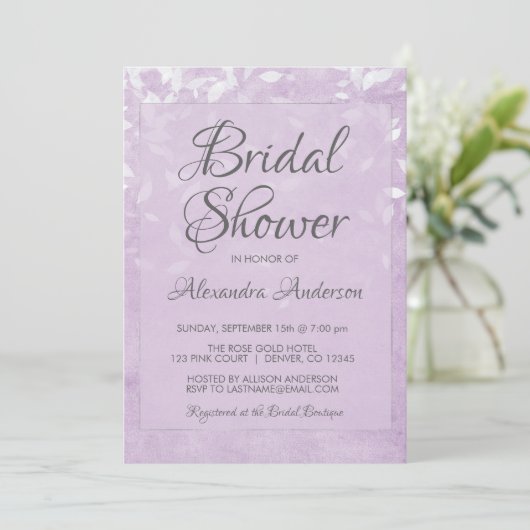 Lavender en Witte Confetti Bruidsfeest Kaart (Staand voorkant)