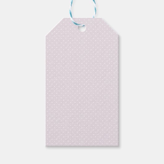 LAVENDER EN WITTE POLKA DOTS CADEAULABEL (Voorkant)