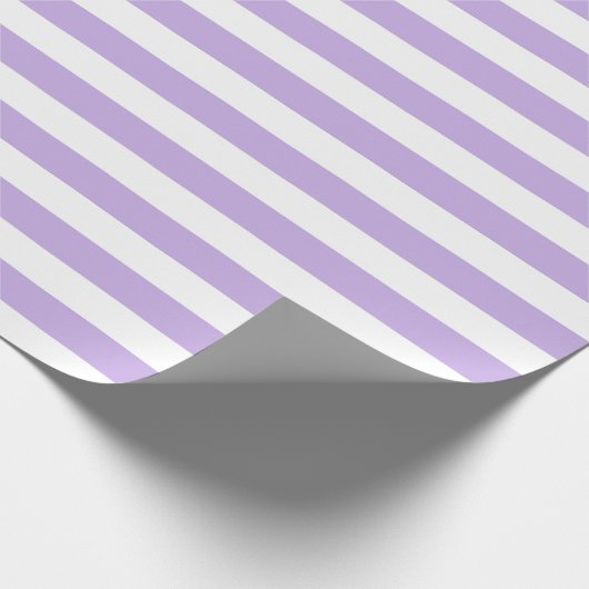 Lavender en witte strepen cadeaupapier (Hoek)