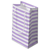 Lavender en witte strepen klein cadeauzakje (Achterkant Gekanteld)