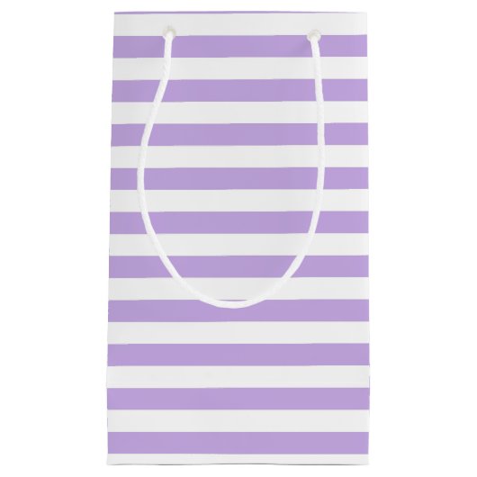 Lavender en witte strepen klein cadeauzakje (Voorkant)