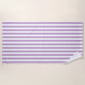 Lavender en witte strepen strandlaken (Voorkant)