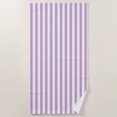 Lavender en witte strepen strandlaken (Voorkant)