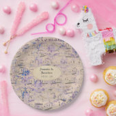 Lavender Ephemera Muzieknoten Wedding Papieren Bordje (Feest)