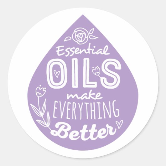 Lavender Essential Oil Drop Ronde Sticker (Voorkant)