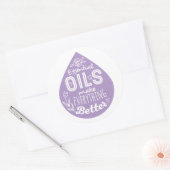 Lavender Essential Oil Drop Ronde Sticker (Envelop)