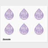 Lavender Essential Oil Drop Ronde Sticker (Vel)