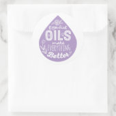 Lavender Essential Oil Drop Ronde Sticker (Tas)
