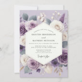 Lavender Ethereal Bloom Wedding Kaart (Voorkant)