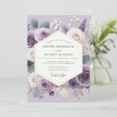 Lavender Ethereal Bloom Wedding Kaart (Staand voorkant)