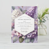Lavender Ethereal Blossom Wedding Kaart (Staand voorkant)