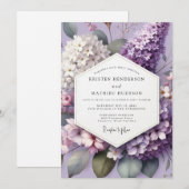 Lavender Ethereal Blossom Wedding Kaart (Voorkant / Achterkant)
