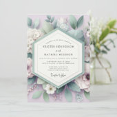 Lavender Ethereal Botanical Wedding Kaart (Staand voorkant)