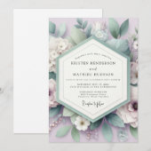 Lavender Ethereal Botanical Wedding Kaart (Voorkant / Achterkant)