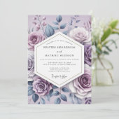 Lavender Ethereal Flora Wedding Kaart (Staand voorkant)