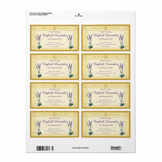  lavender etiket (Full Sheet)