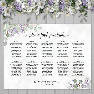 Lavender Eucalyptus 10 Table Wedding Seating Chart Poster
