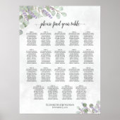 Lavender Eucalyptus 19 Tafel - bruiloft Poster (Voorkant)
