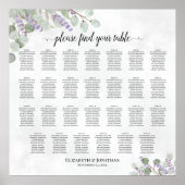 Lavender Eucalyptus 27 Tafel - bruiloft Poster (Voorkant)