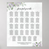 Lavender Eucalyptus 29 Tafel Wedding Seating Chart Poster (Voorkant)