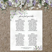 Lavender Eucalyptus 4 Table Wedding Seating Chart Poster