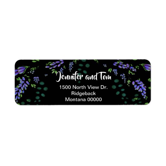 Lavender Eucalyptus black boho greenery Label (Voorkant)