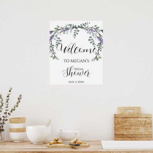 Lavender eucalyptus boho greenery poster (Keuken)