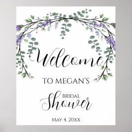 Lavender eucalyptus boho greenery poster