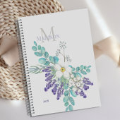 Lavender Eucalyptus Botanical Floral Monogram Planner