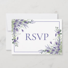 Lavender Eucalyptus Botanical Script Weddenschap R RSVP Kaartje