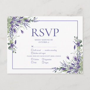 Lavender Eucalyptus Botanical Script Weddenschap R Uitnodiging Briefkaart