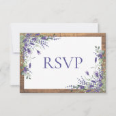 Lavender Eucalyptus Botanical Wood Weddenschap RSV RSVP Kaartje (Voorkant)