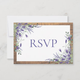 Lavender Eucalyptus Botanical Wood Weddenschap RSV RSVP Kaartje