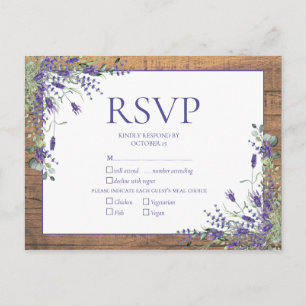 Lavender Eucalyptus Botanical Wood Weddenschap RSV Uitnodiging Briefkaart