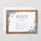 Lavender Eucalyptus Botanical Wood Weddenschap RSV Uitnodiging Briefkaart (Voorkant / Achterkant)
