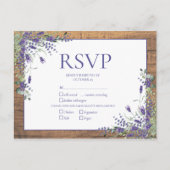 Lavender Eucalyptus Botanical Wood Weddenschap RSV Uitnodiging Briefkaart (Voorkant)