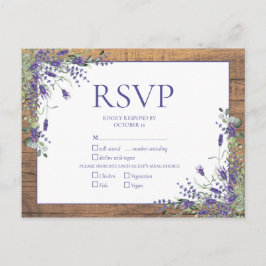 Lavender Eucalyptus Botanical Wood Weddenschap RSV Uitnodiging Briefkaart