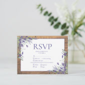 Lavender Eucalyptus Botanical Wood Weddenschap RSV Uitnodiging Briefkaart (Staand voorkant)