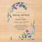 Lavender Eucalyptus Bridal Shower Acryl Uitnodigingen (Voorkant)