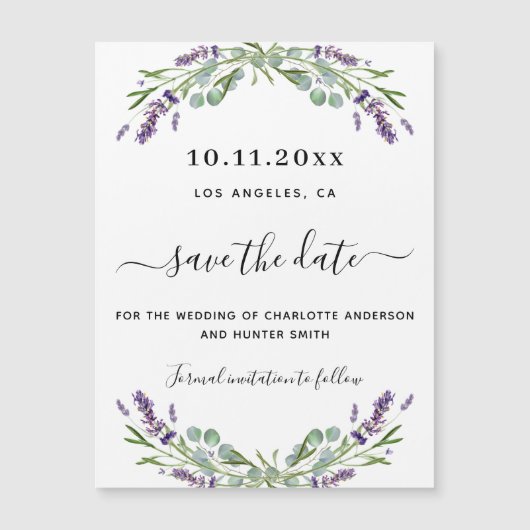 Lavender eucalyptus bruiloft, behalve de date magn magnetische uitnodiging (Voorkant)