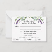 Lavender eucalyptus bruiloft RSVP menu (Voorkant)