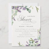 Lavender Eucalyptus Bunch Couples Shower Invite Bedankkaart (Voorkant)