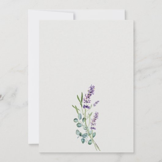 Lavender Eucalyptus Bunch Couples Shower Invite Bedankkaart (Achterkant)