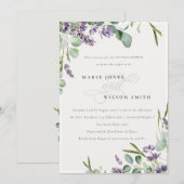 Lavender Eucalyptus Bunch Couples Shower Invite Bedankkaart (Voorkant / Achterkant)
